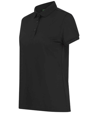 Henbury Henbury Ladies Recycled Polyester Polo Shirt Black
