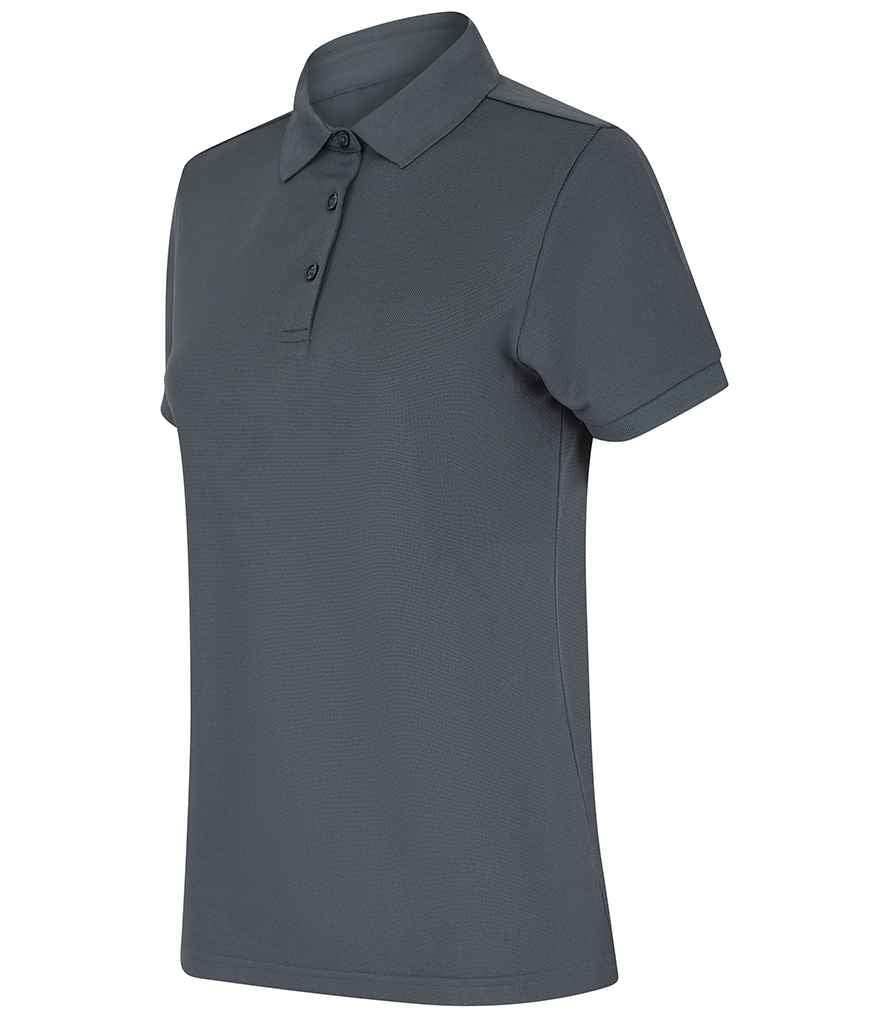 Henbury Henbury Ladies Recycled Polyester Polo Shirt Charcoal