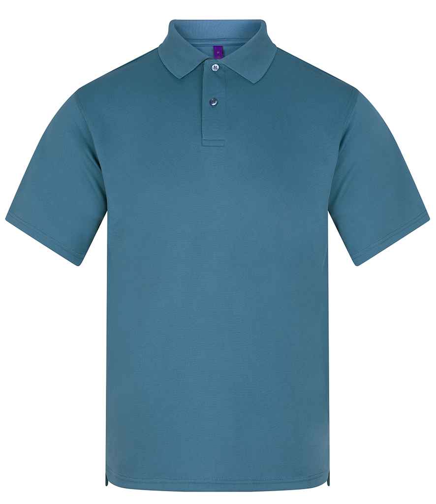 Henbury Coolplus® Wicking Piqué Polo Shirt in Airforce Blue
