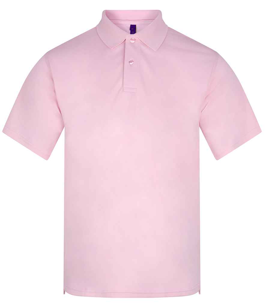 Henbury Coolplus® Wicking Piqué Polo Shirt in Baby Pink