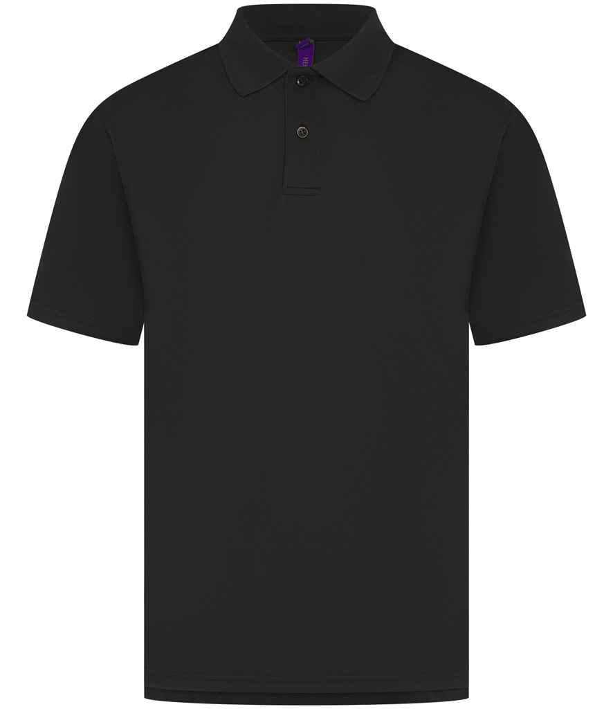 Henbury Henbury Coolplus® Wicking Piqué Polo Shirt Black