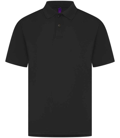 Henbury Henbury Coolplus® Wicking Piqué Polo Shirt Black