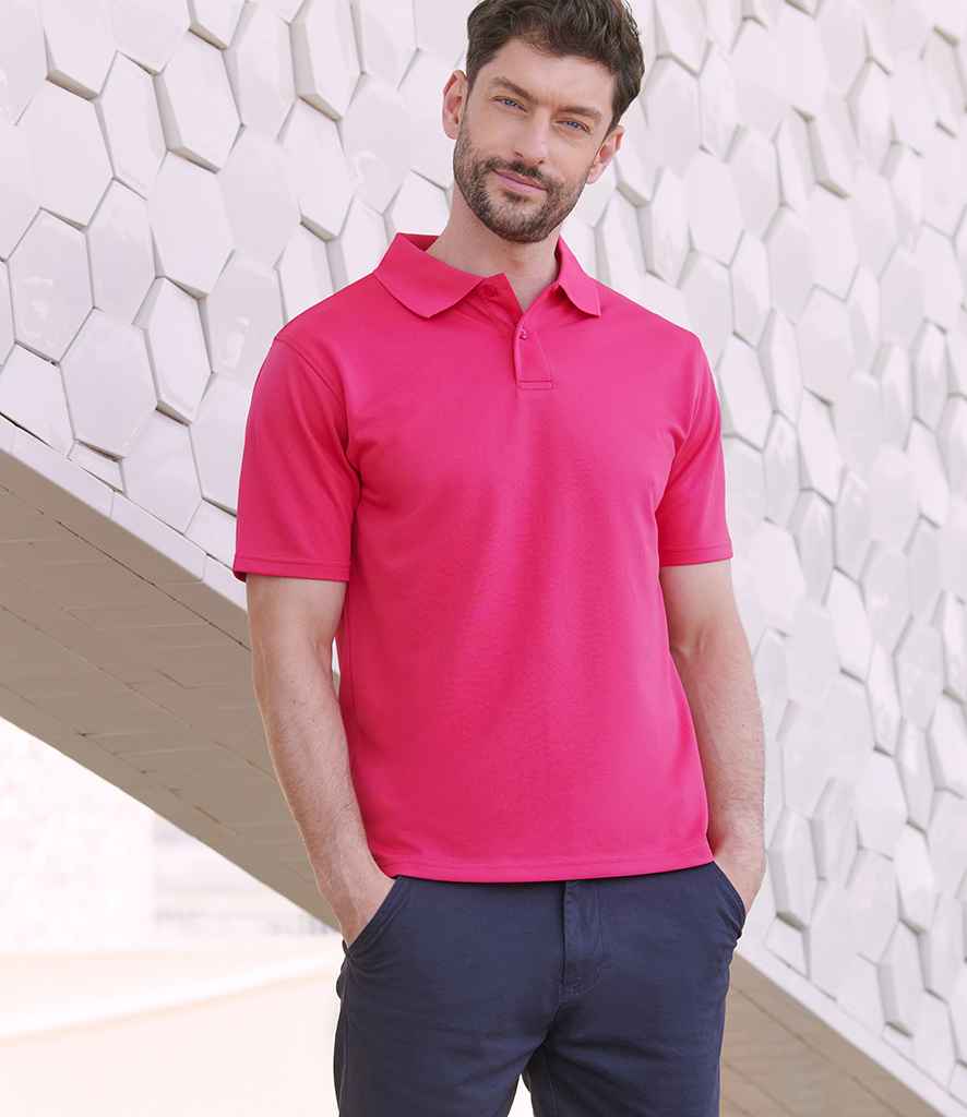 Henbury Henbury Coolplus® Wicking Piqué Polo Shirt Bright Pink