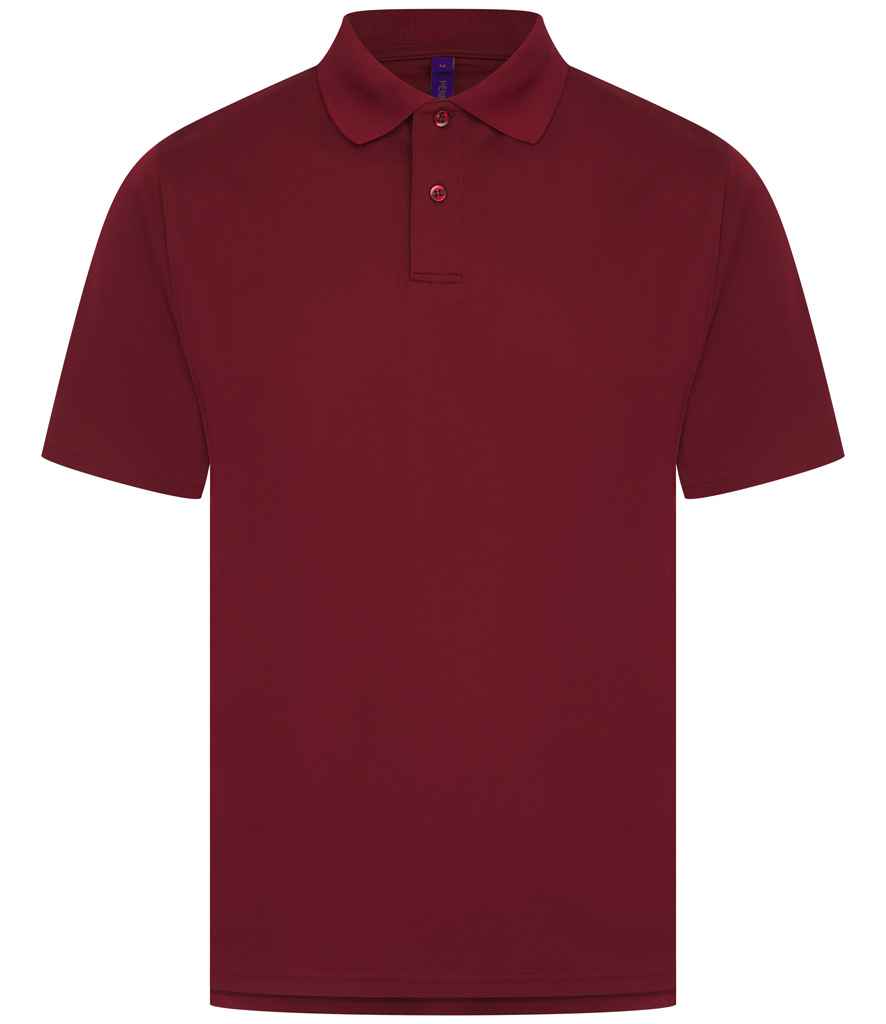 Henbury Coolplus® Wicking Piqué Polo Shirt in Burgundy