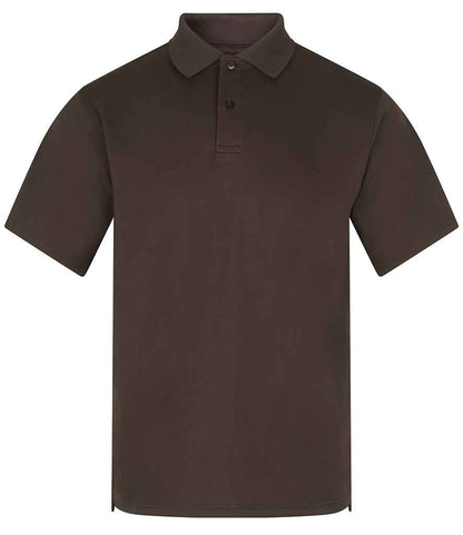 Henbury Coolplus® Wicking Piqué Polo Shirt in Chocolate