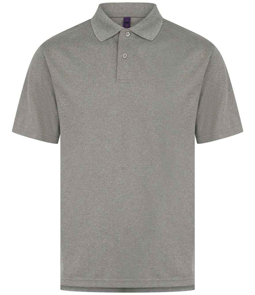 Henbury Henbury Coolplus® Wicking Piqué Polo Shirt Heather Grey