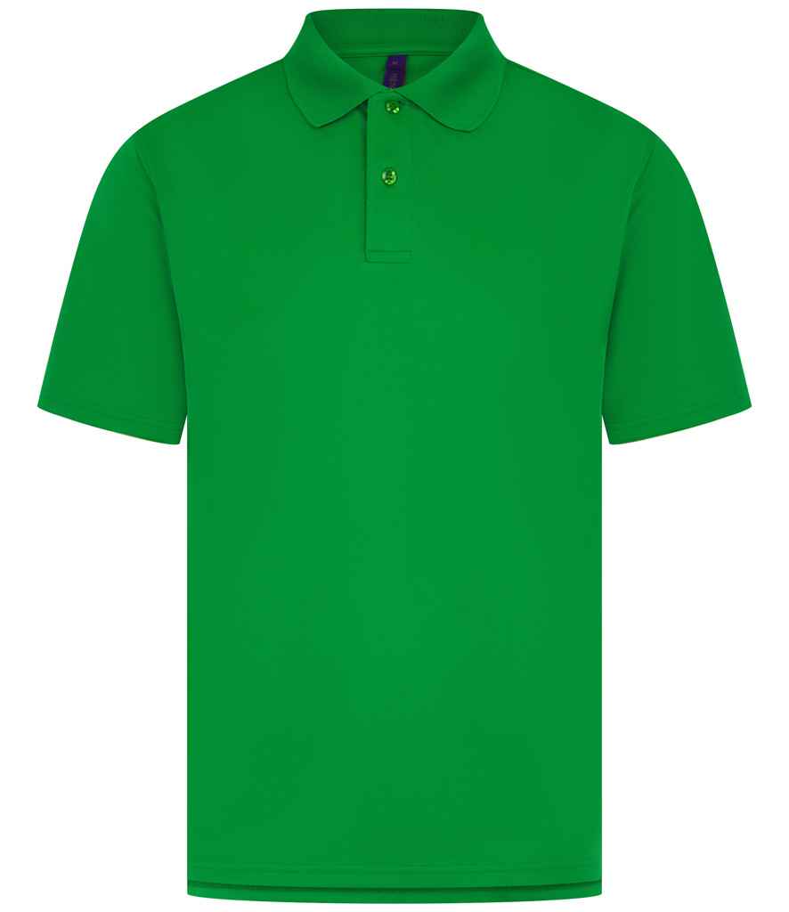 Henbury Henbury Coolplus® Wicking Piqué Polo Shirt Kelly Green