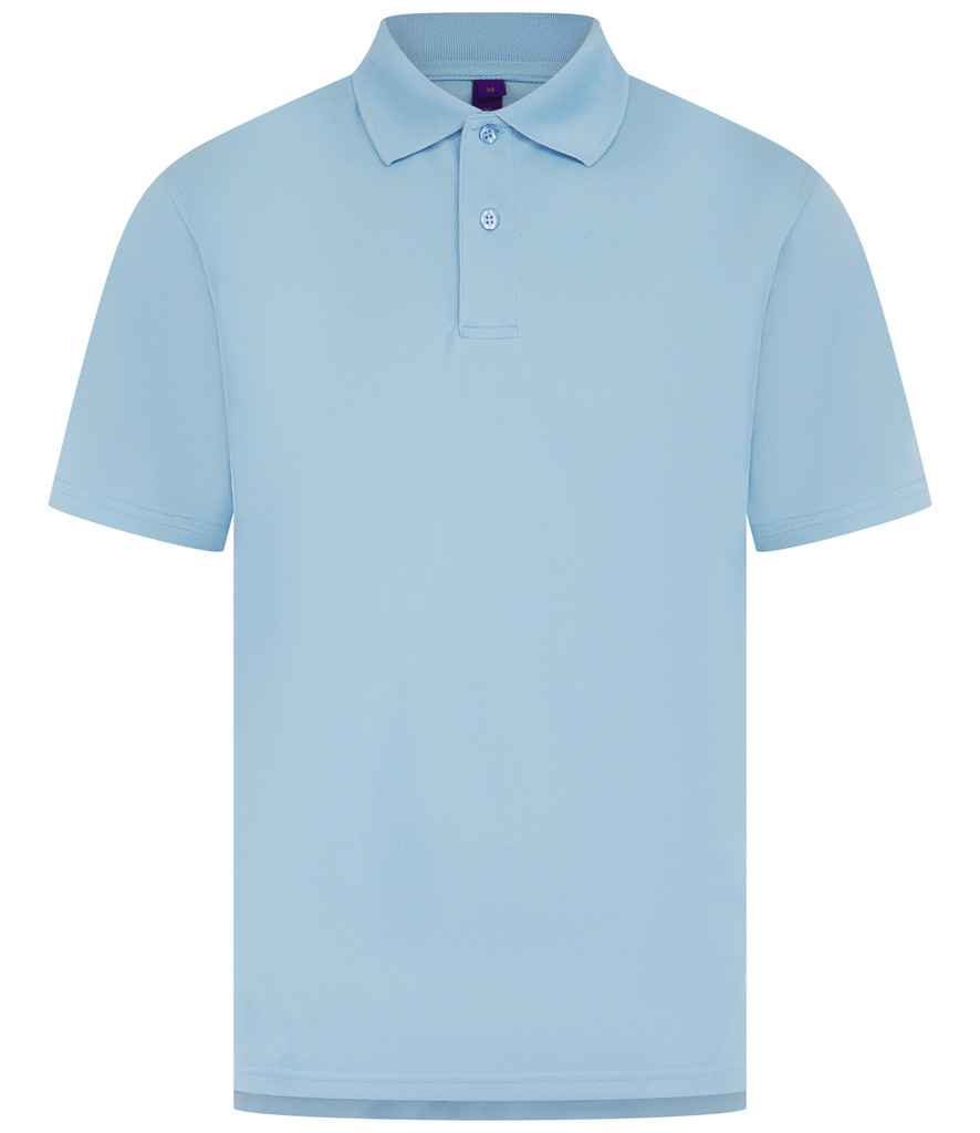 Henbury Henbury Coolplus® Wicking Piqué Polo Shirt Light Blue