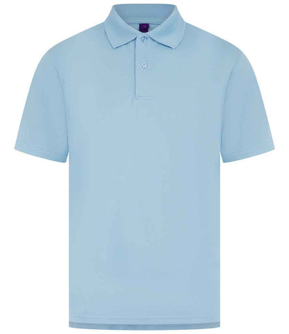Henbury Henbury Coolplus® Wicking Piqué Polo Shirt Light Blue