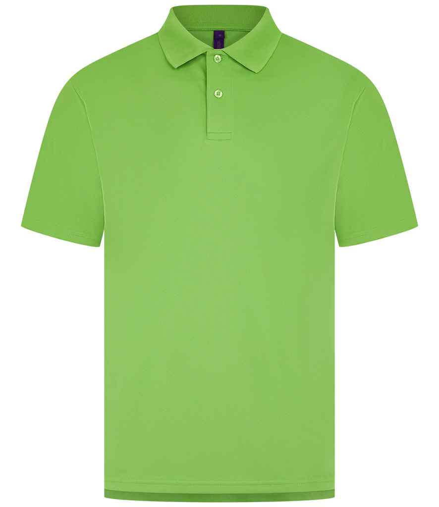 Henbury Henbury Coolplus® Wicking Piqué Polo Shirt Lime Green