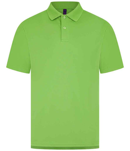Henbury Henbury Coolplus® Wicking Piqué Polo Shirt Lime Green