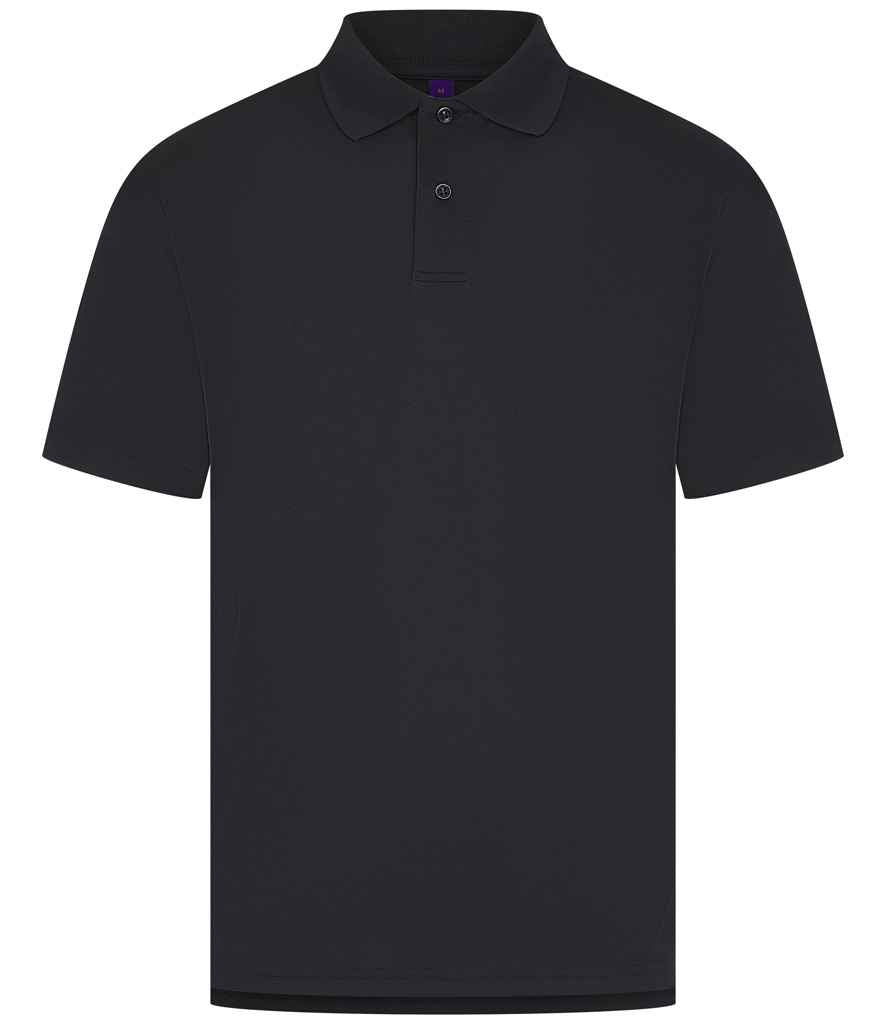 Henbury Coolplus® Wicking Piqué Polo Shirt in Navy
