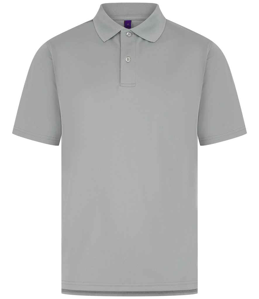 Henbury Henbury Coolplus® Wicking Piqué Polo Shirt Silver