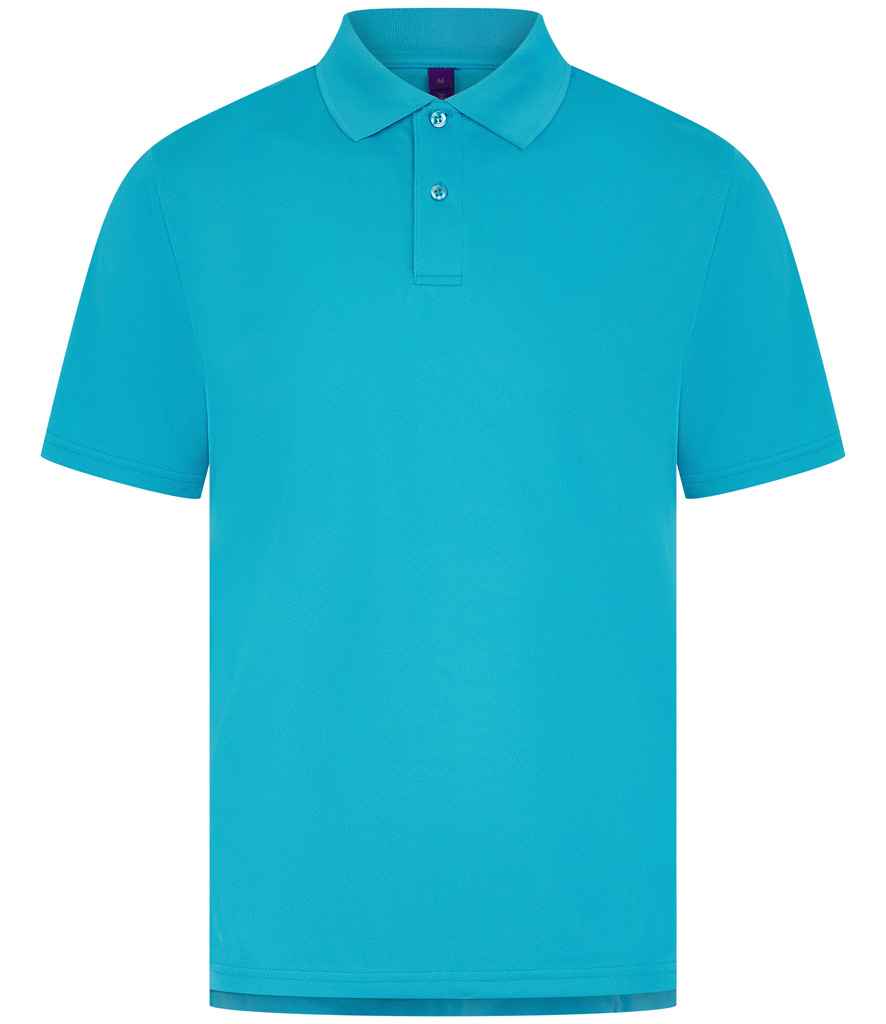 Henbury Henbury Coolplus® Wicking Piqué Polo Shirt Turquoise Blue