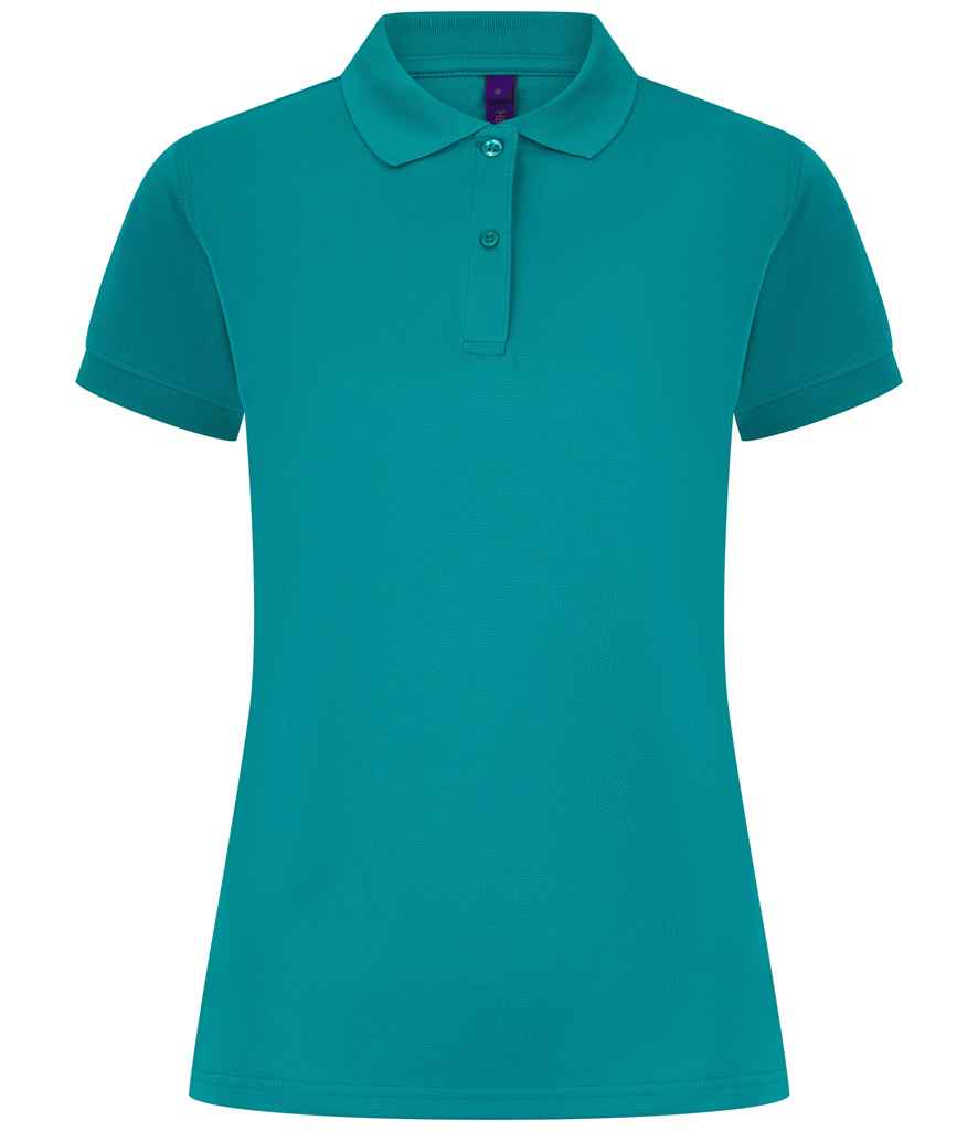 Henbury Ladies Coolplus® Wicking Piqué Polo Shirt in Bright Jade