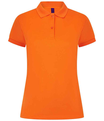 Henbury Henbury Ladies Coolplus® Wicking Piqué Polo Shirt Bright Orange