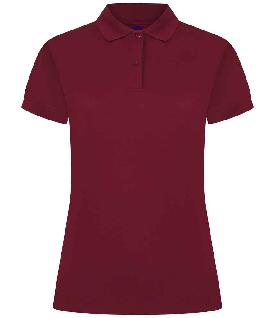 Henbury Henbury Ladies Coolplus® Wicking Piqué Polo Shirt Burgundy