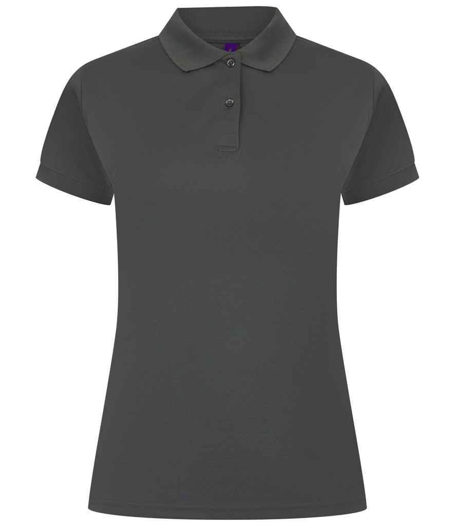 Henbury Henbury Ladies Coolplus® Wicking Piqué Polo Shirt Charcoal
