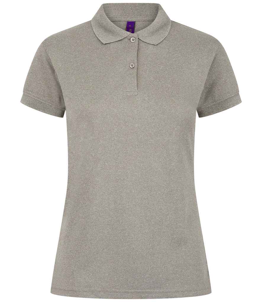 Henbury Henbury Ladies Coolplus® Wicking Piqué Polo Shirt Heather Grey