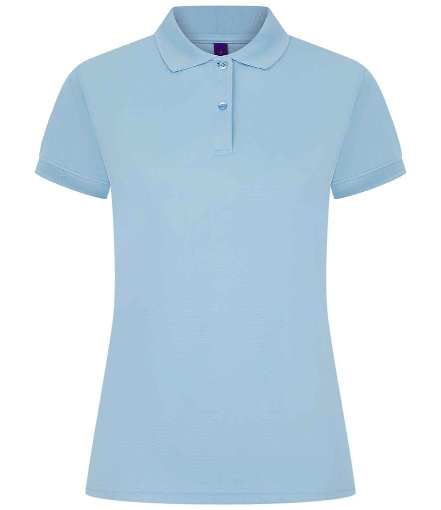 Henbury Henbury Ladies Coolplus® Wicking Piqué Polo Shirt Light Blue