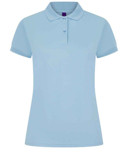 Henbury Henbury Ladies Coolplus® Wicking Piqué Polo Shirt Light Blue