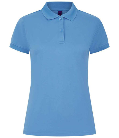Henbury Henbury Ladies Coolplus® Wicking Piqué Polo Shirt Mid Blue