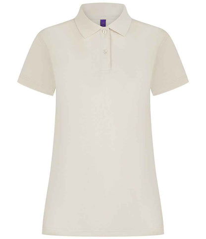 Henbury Ladies Coolplus® Wicking Piqué Polo Shirt in Natural