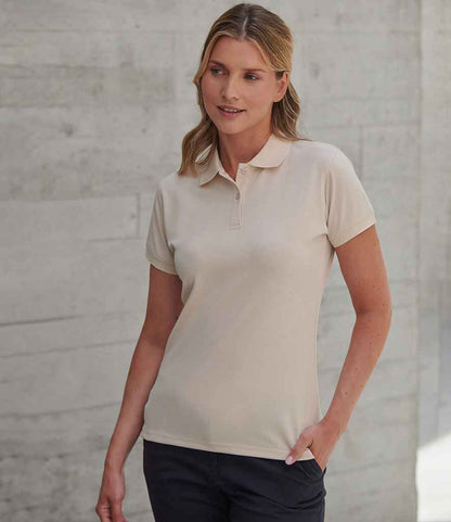 Henbury Henbury Ladies Coolplus® Wicking Piqué Polo Shirt Natural