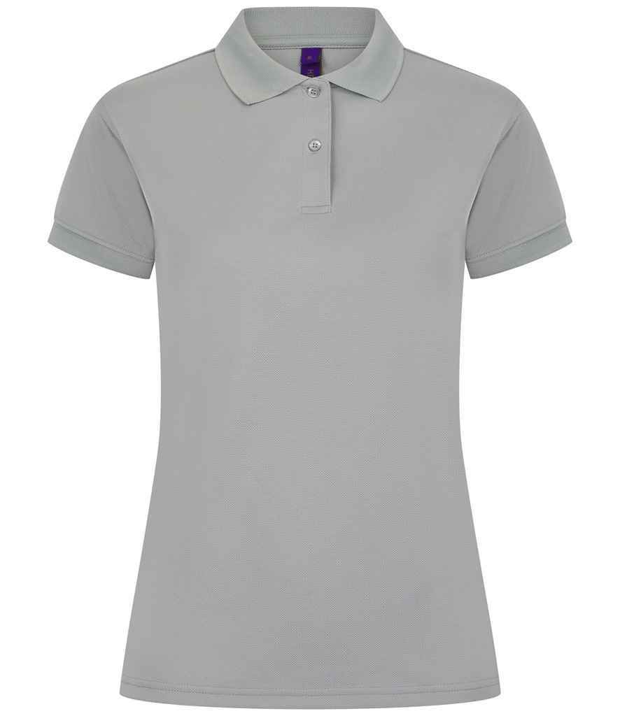 Henbury Henbury Ladies Coolplus® Wicking Piqué Polo Shirt Silver