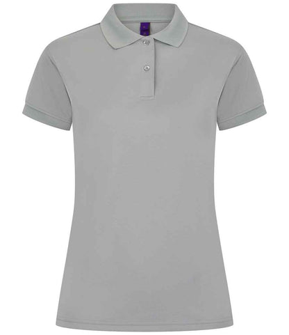 Henbury Henbury Ladies Coolplus® Wicking Piqué Polo Shirt Silver