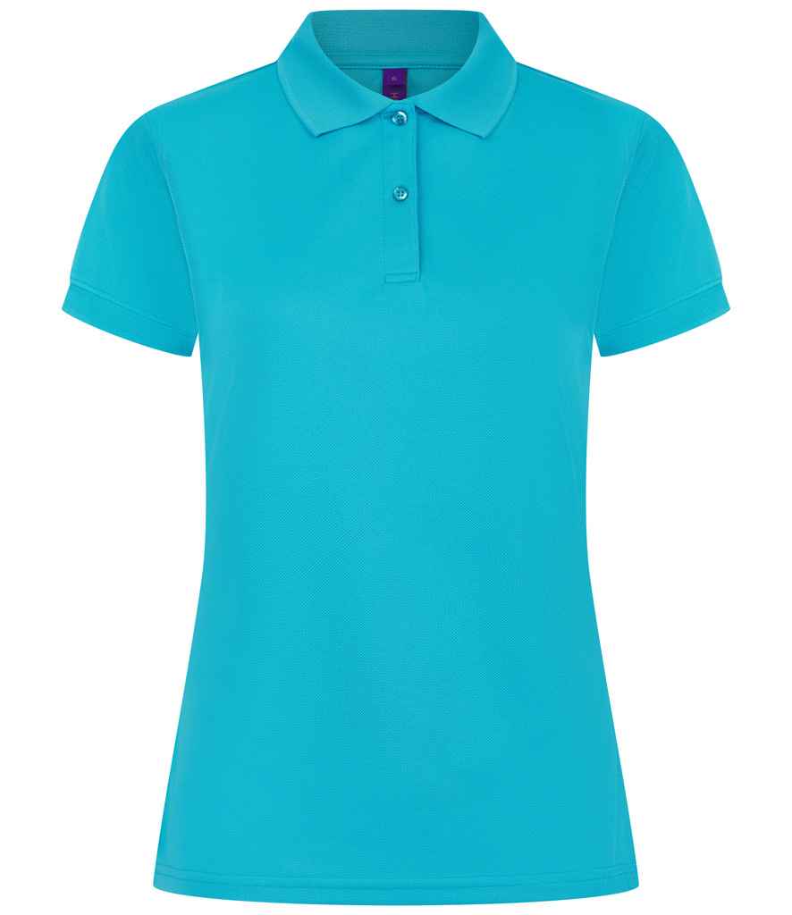 Henbury Henbury Ladies Coolplus® Wicking Piqué Polo Shirt Turquoise Blue