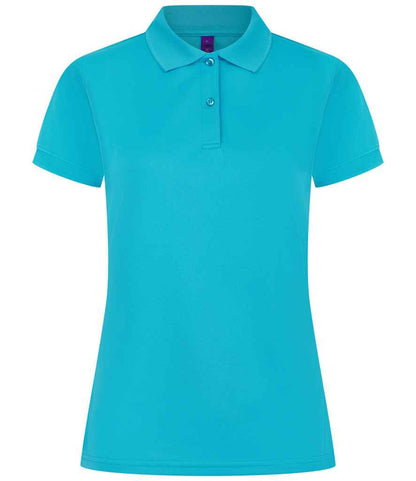 Henbury Henbury Ladies Coolplus® Wicking Piqué Polo Shirt Turquoise Blue