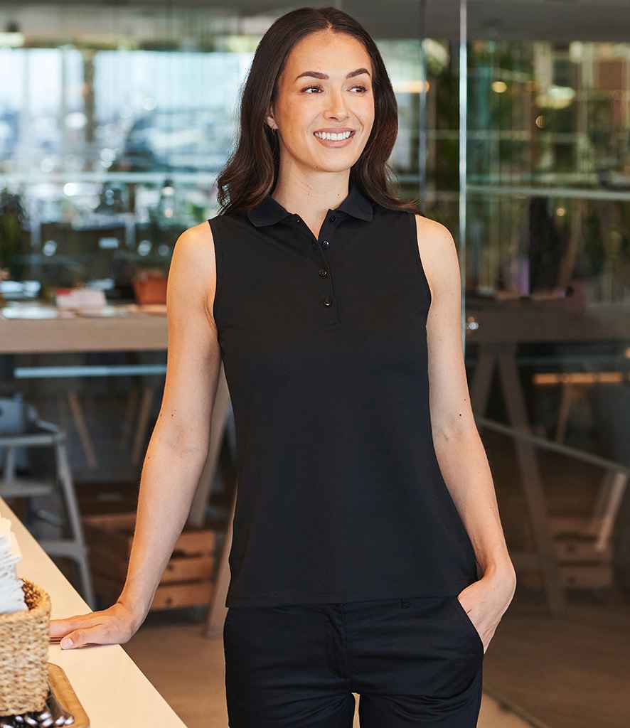 Henbury Henbury Ladies Sleeveless Coolplus® Polo Shirt