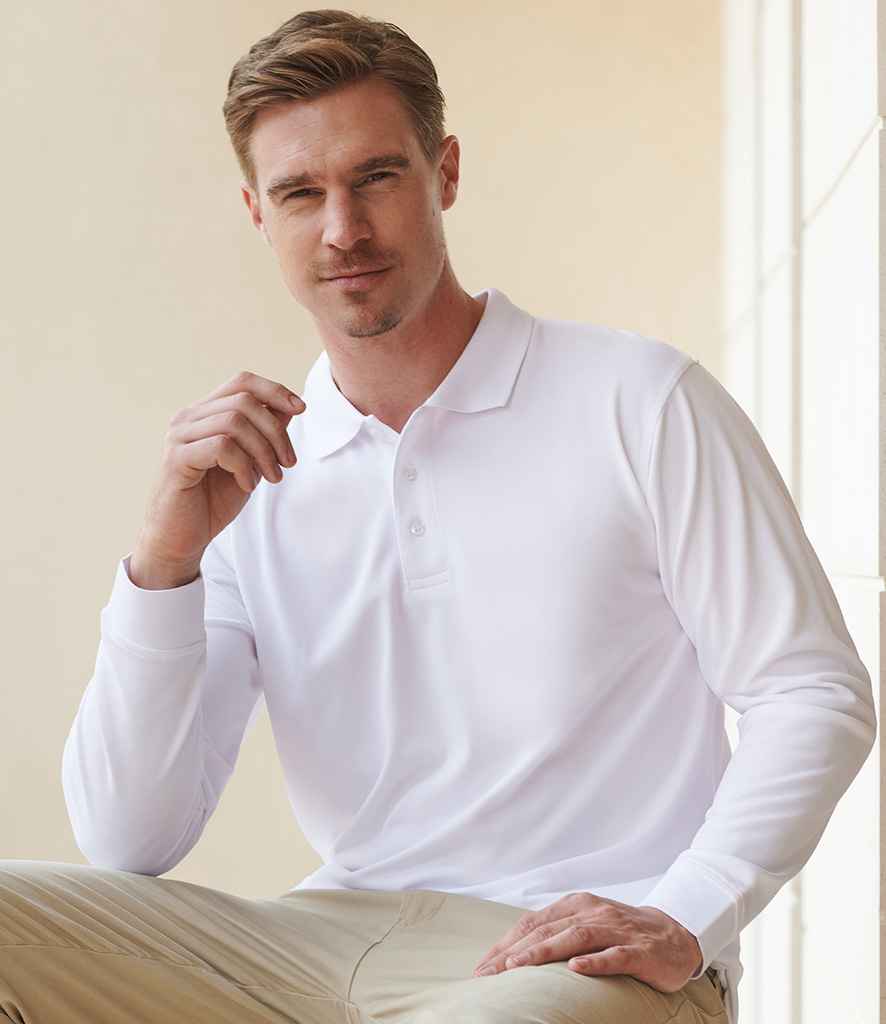 Henbury Henbury Unisex Long Sleeve Coolplus® Piqué Polo Shirt