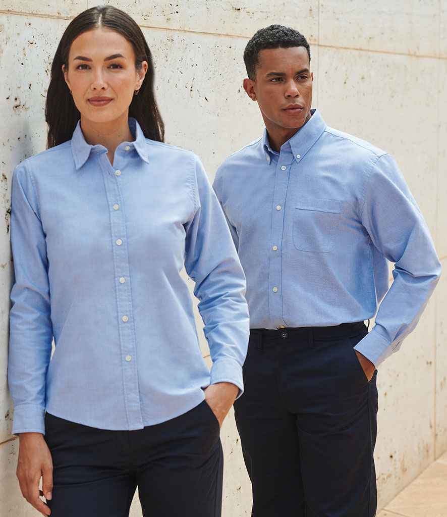 Henbury Ladies Long Sleeve Classic Oxford Shirt - model image
