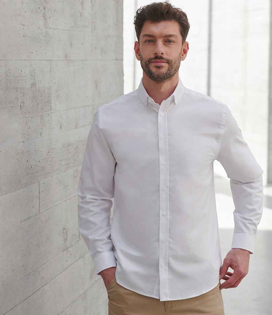 Henbury Henbury Modern Long Sleeve Classic Fit Oxford Shirt