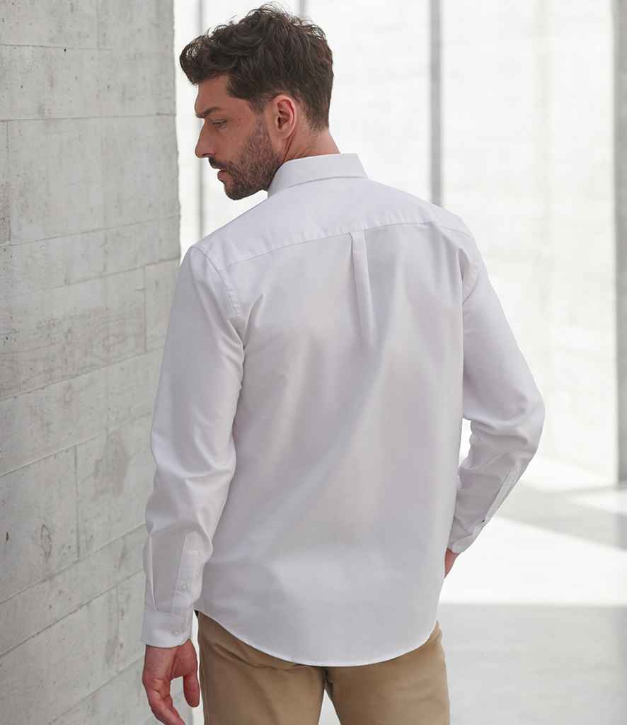 Henbury Modern Long Sleeve Classic Fit Oxford Shirt - model image