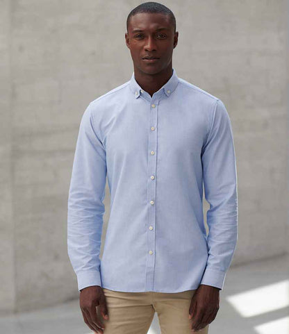 Henbury Henbury Modern Long Sleeve Regular Fit Oxford Shirt Blue