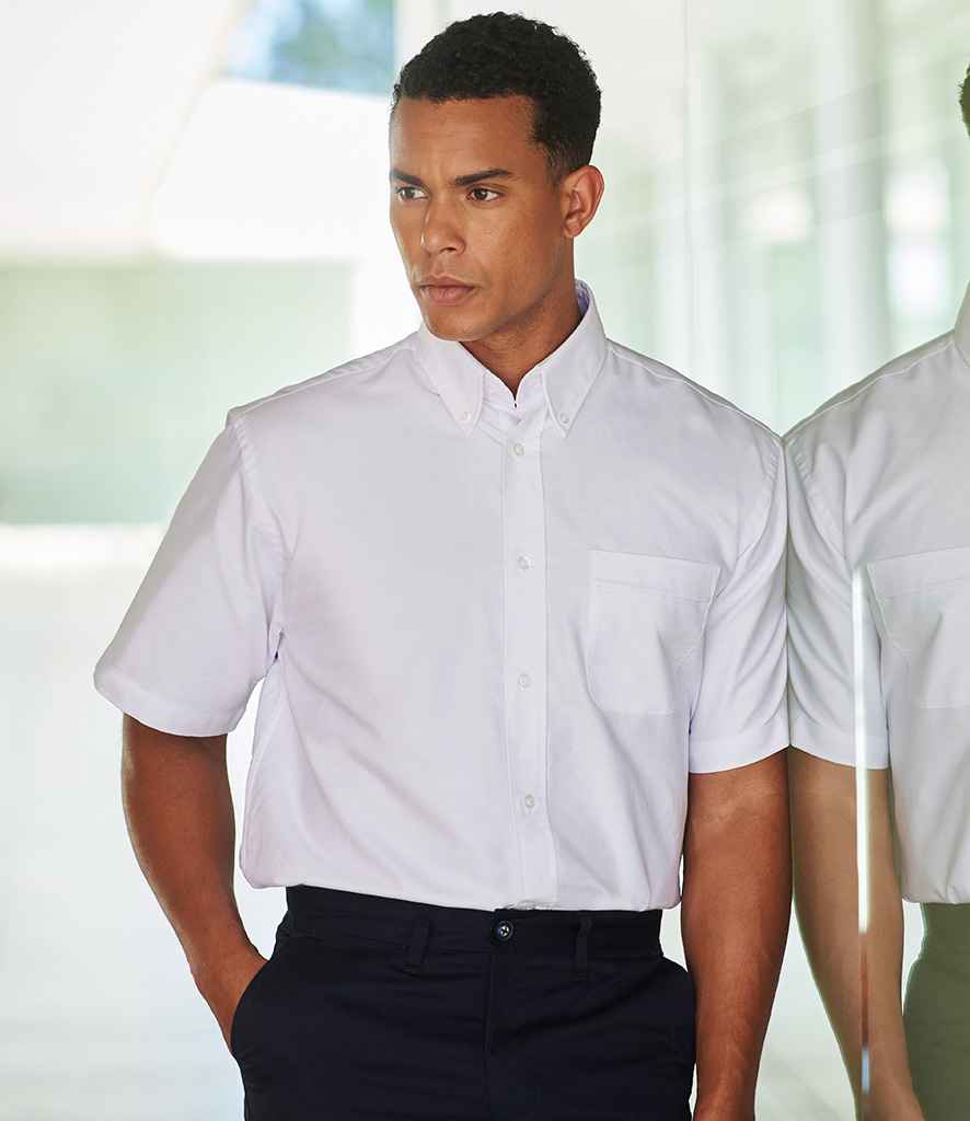 Henbury Henbury Short Sleeve Classic Oxford Shirt White