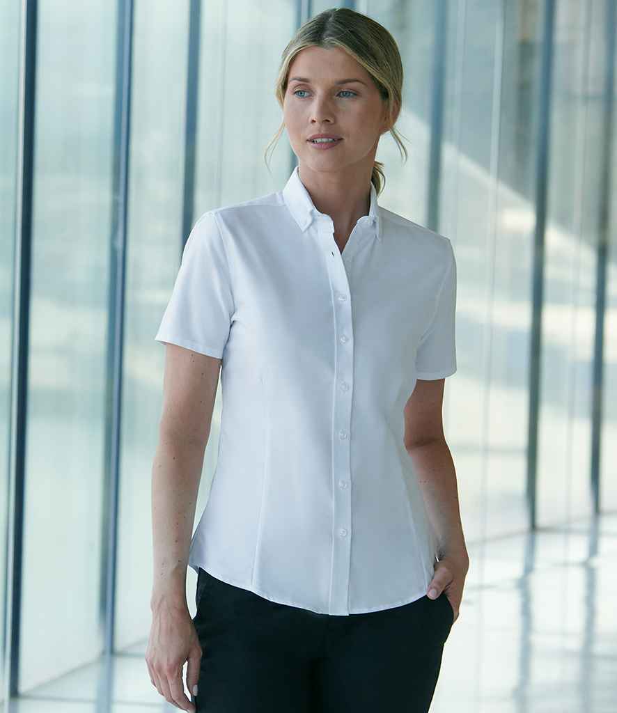 Henbury Henbury Ladies Modern Short Sleeve Regular Fit Oxford Shirt
