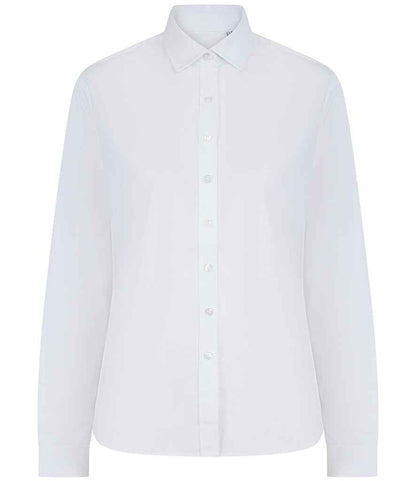 Henbury Henbury Ladies Long Sleeved Cotton Feel Coolplus® Shirt White
