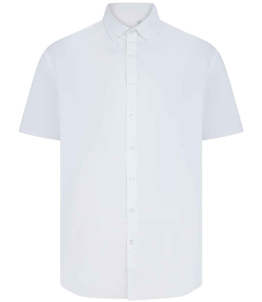 Henbury Henbury Short Sleeved Cotton Feel Coolplus® Shirt White