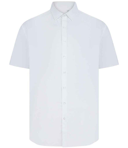 Henbury Henbury Short Sleeved Cotton Feel Coolplus® Shirt White