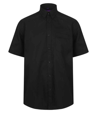 Henbury Short Sleeve Wicking Shirt in Black