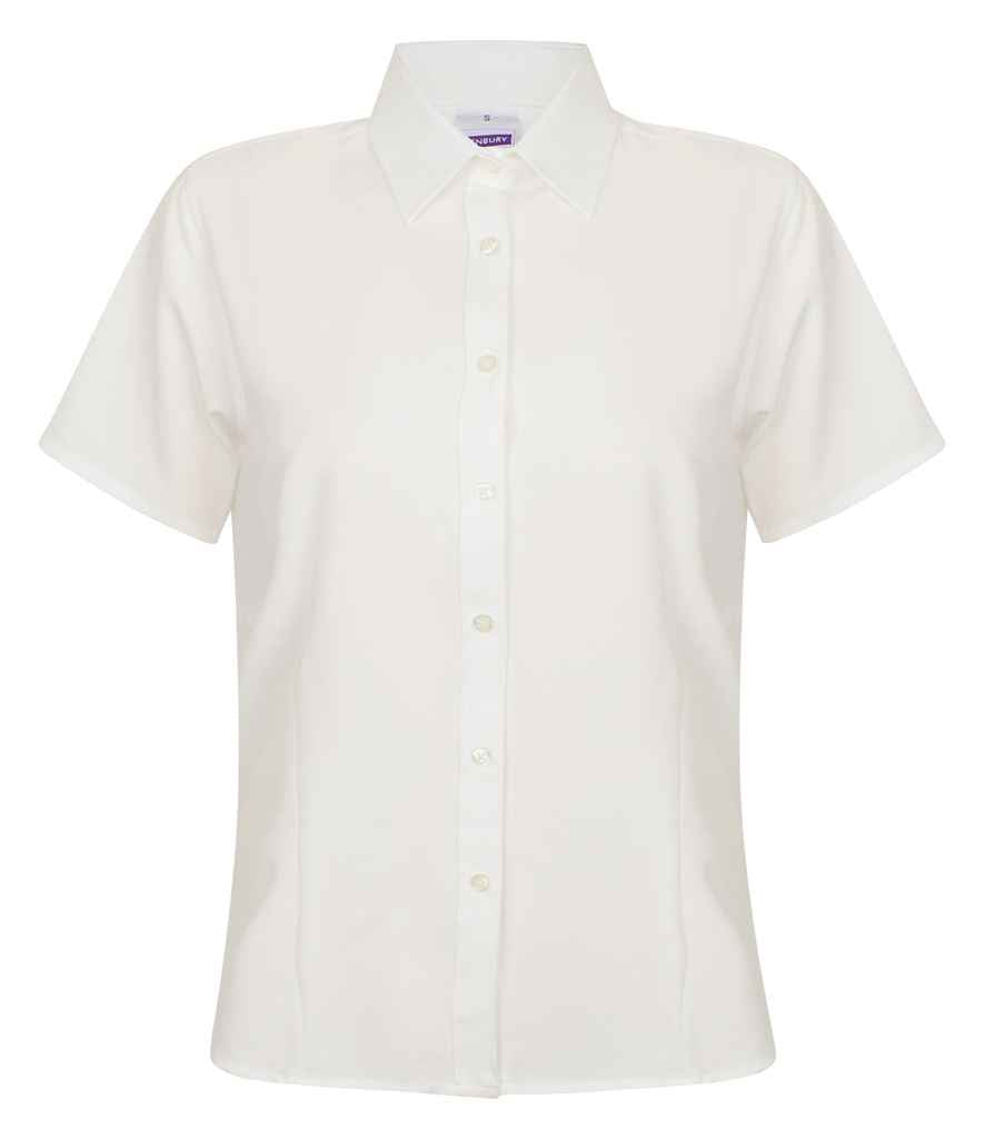 Henbury Henbury Ladies Short Sleeve Wicking Shirt White