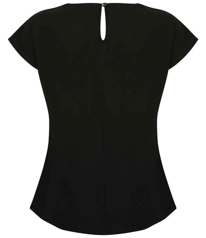 Henbury Ladies Pleat Front Short Sleeve Blouse