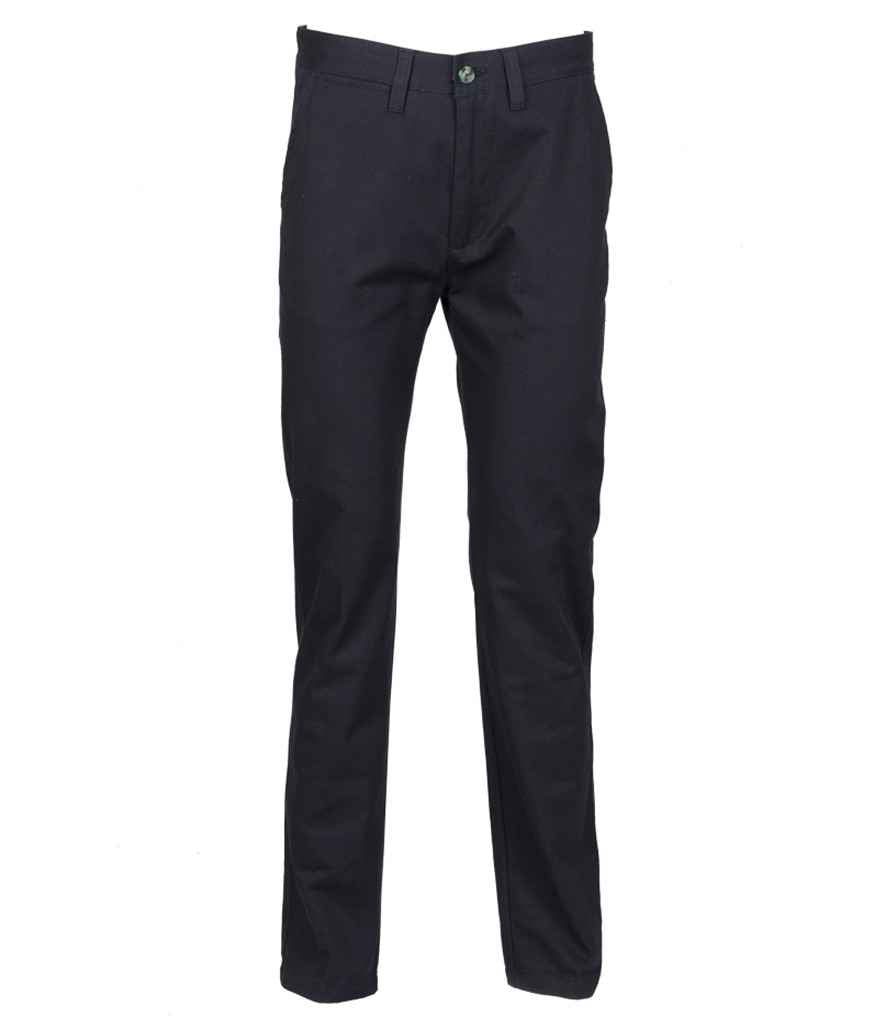 Henbury Ladies 65/35 Flat Fronted Chino Trousers in Navy
