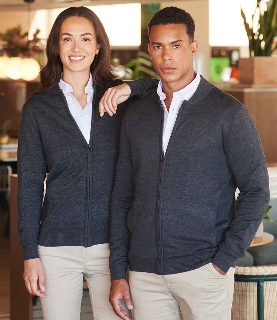 Henbury Unisex Zip Through Cardigan - model image