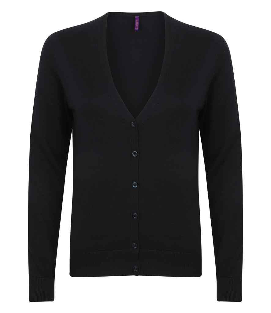 Henbury Ladies Lightweight V Neck Cardigan in Navy