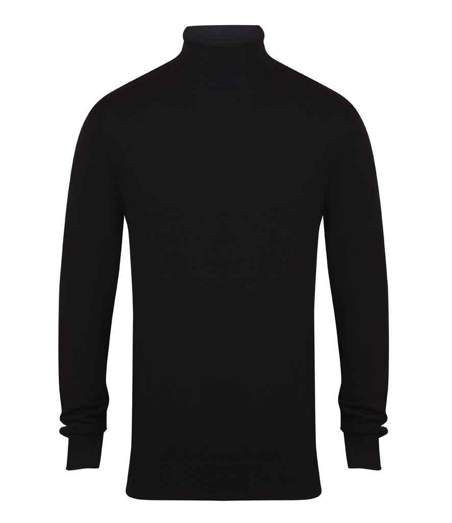 Henbury Roll Neck Sweater in Black